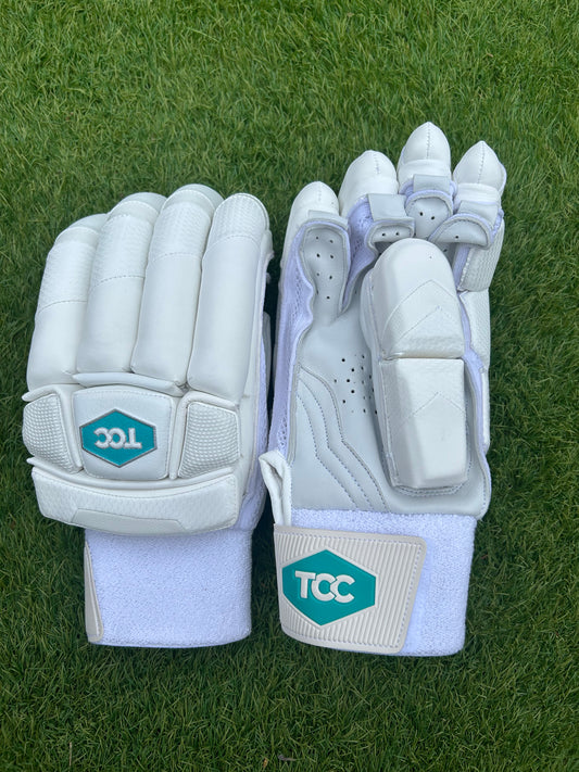 TCC Traditional Batting Gloves 2.0 Teal logo (Small Mens/ Ladies)