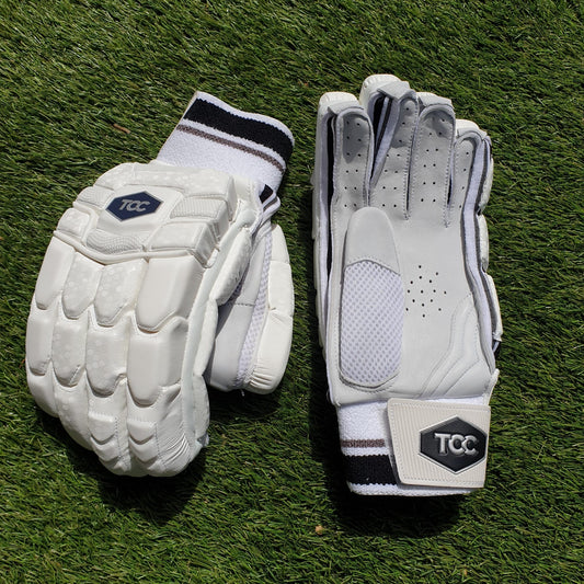 TCC premium batting gloves showing petards palm and the hybrid flexible protection