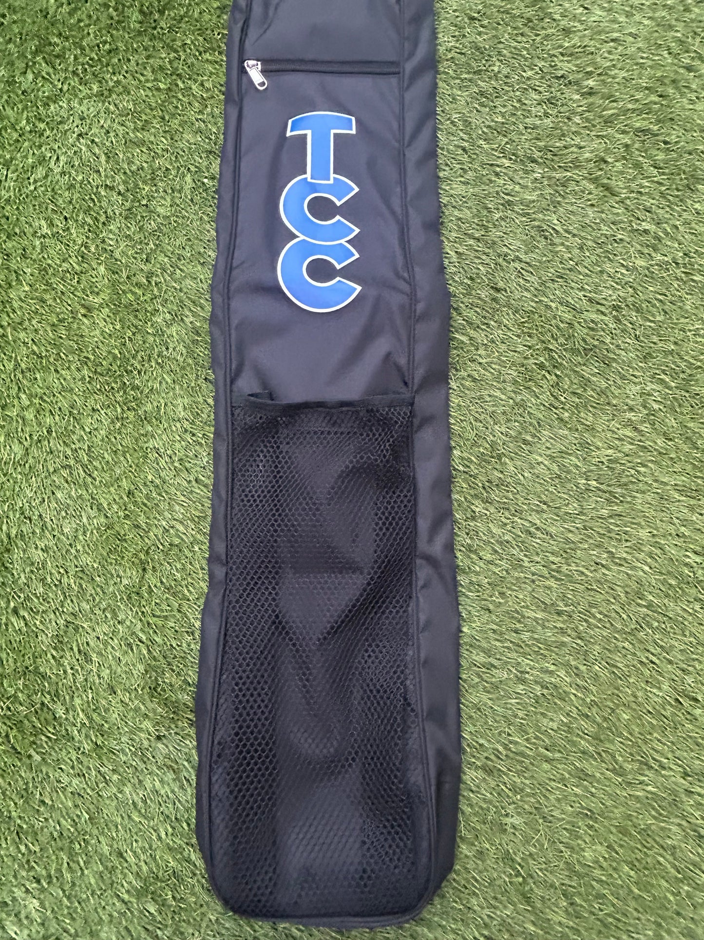 TCC Hockey Stick bag focus on Logo and mesh pocket